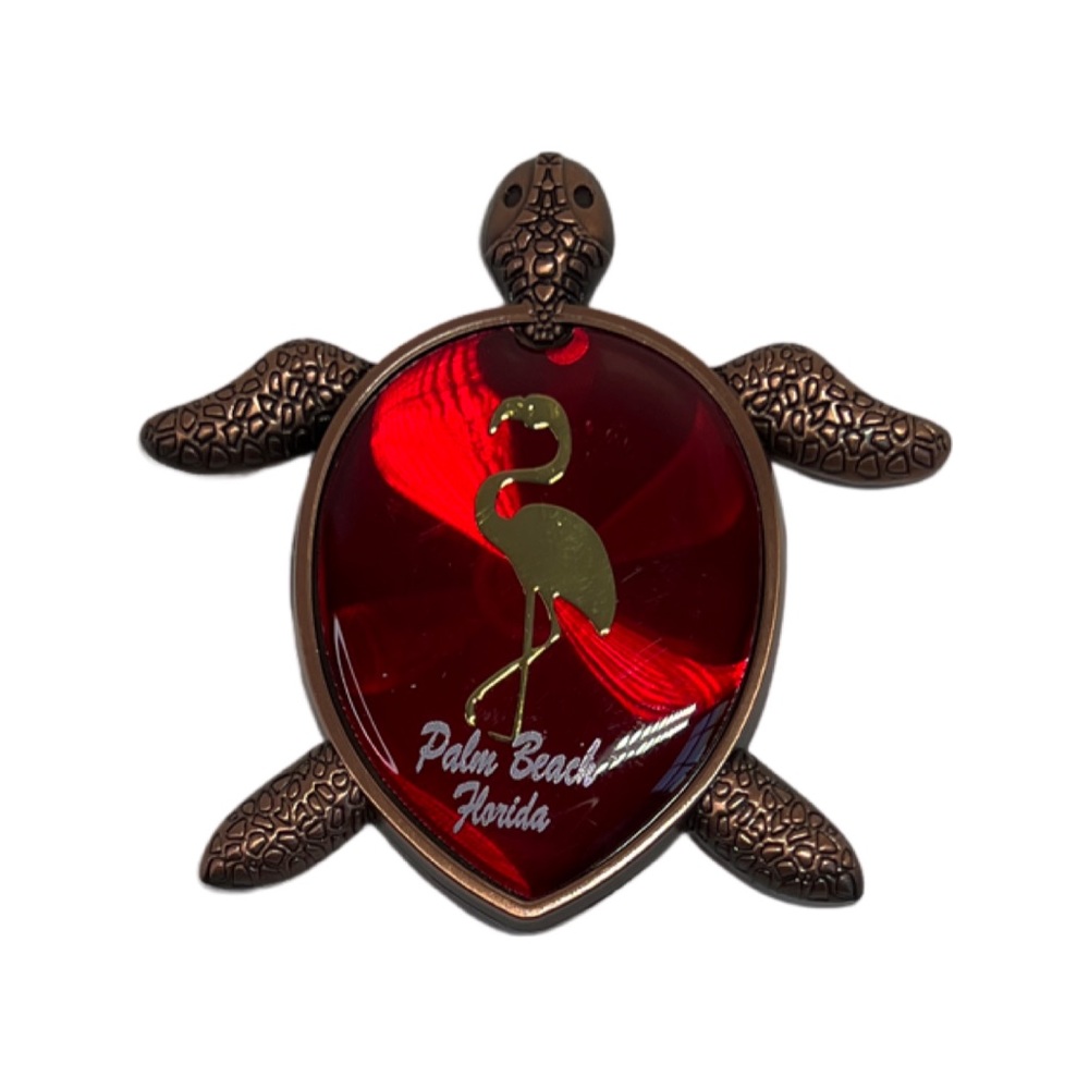 Decorative magnet tortoise metal/enamel Palm Beach Fl